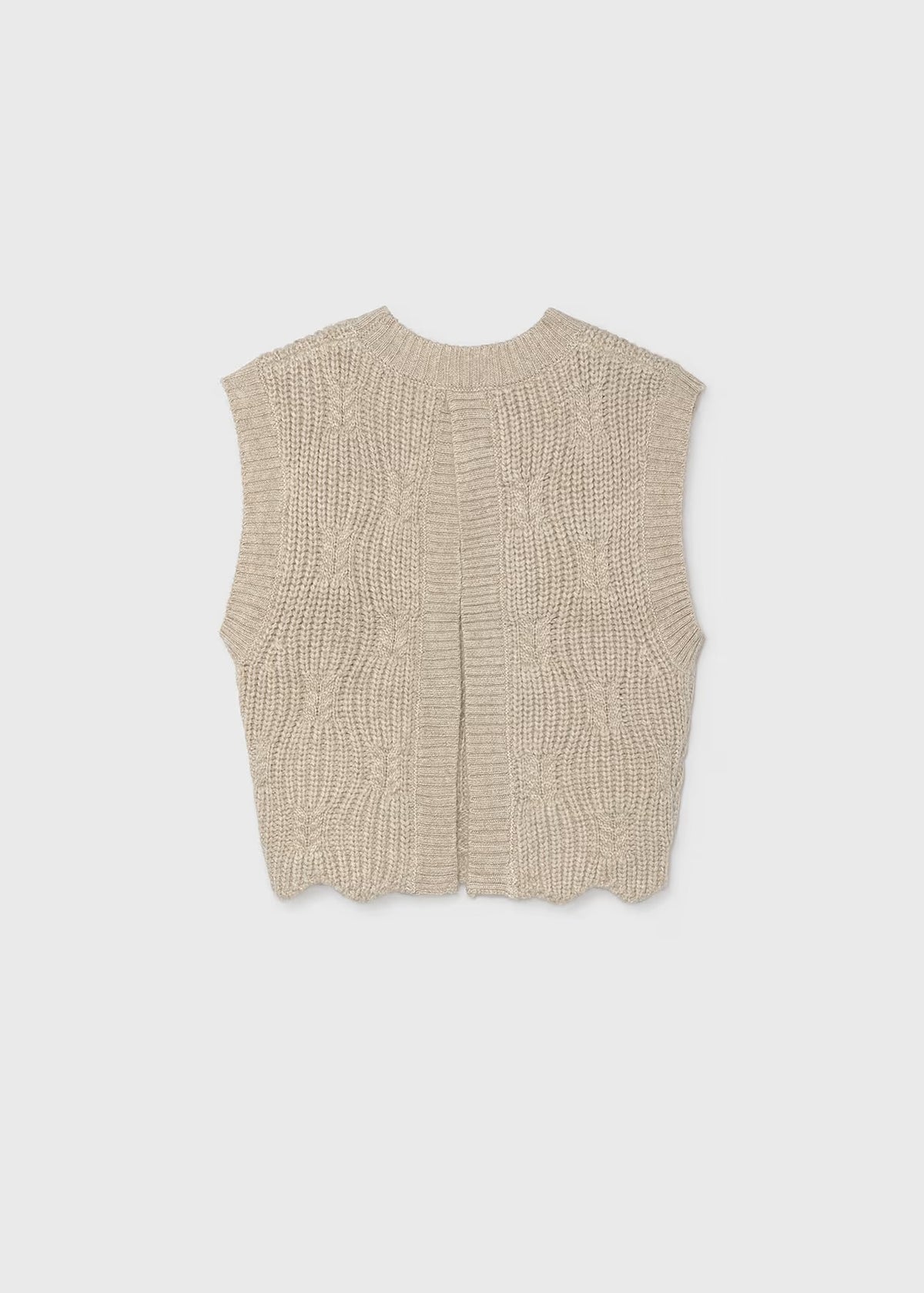 Open Back Cable Vest, Cream