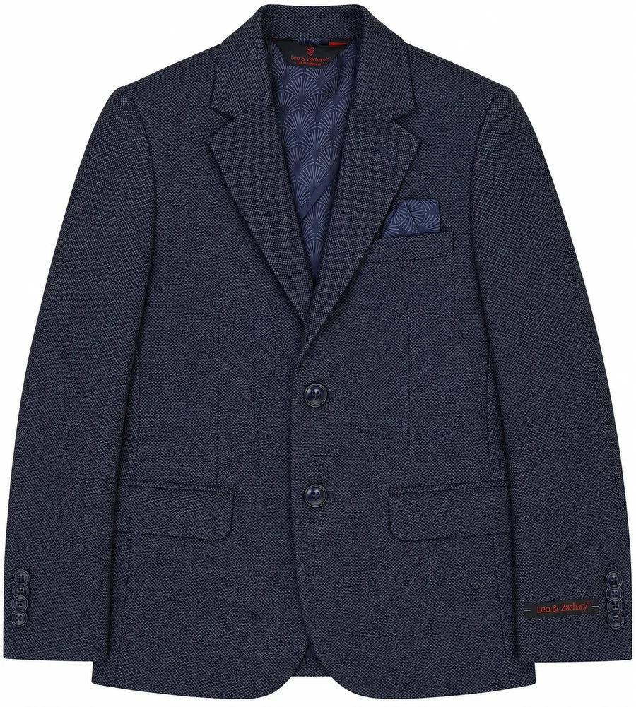 Weaved Stretch Blazer, Navy