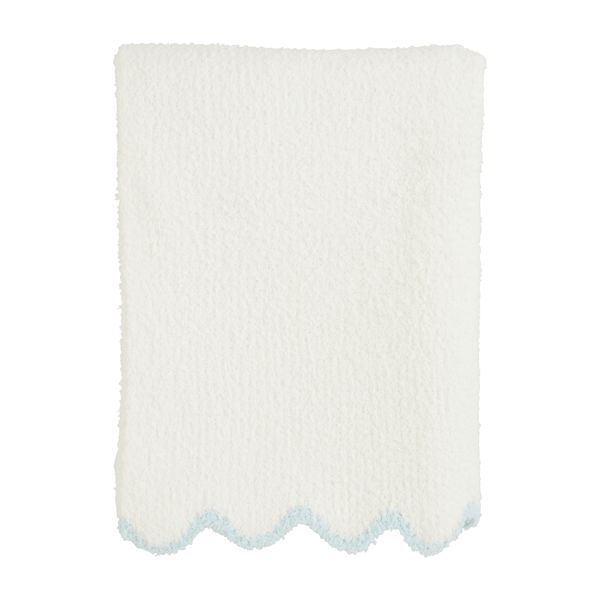 Scallop Chenille Blanket, Blue