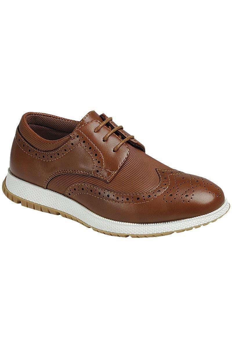 Boy Lace Up Sneaker Shoe, Brown