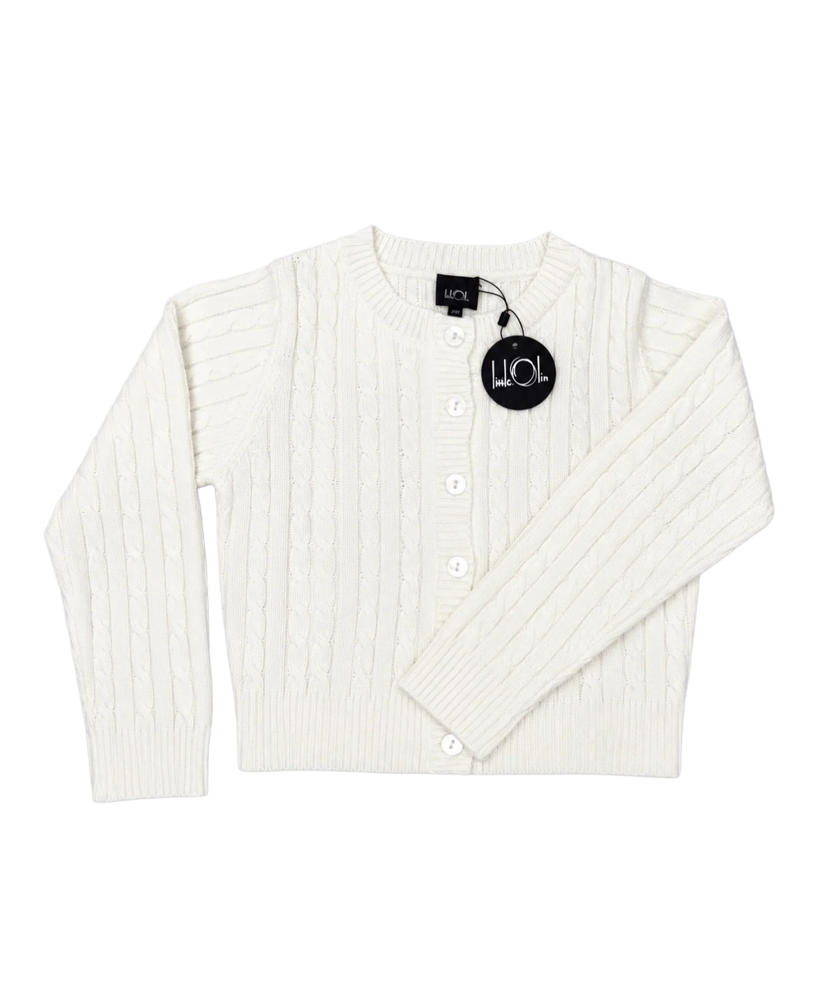 White Braid Knit Cardigan