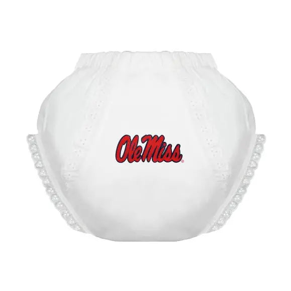 Ole Miss Rebels Eyelet Bloomer, White