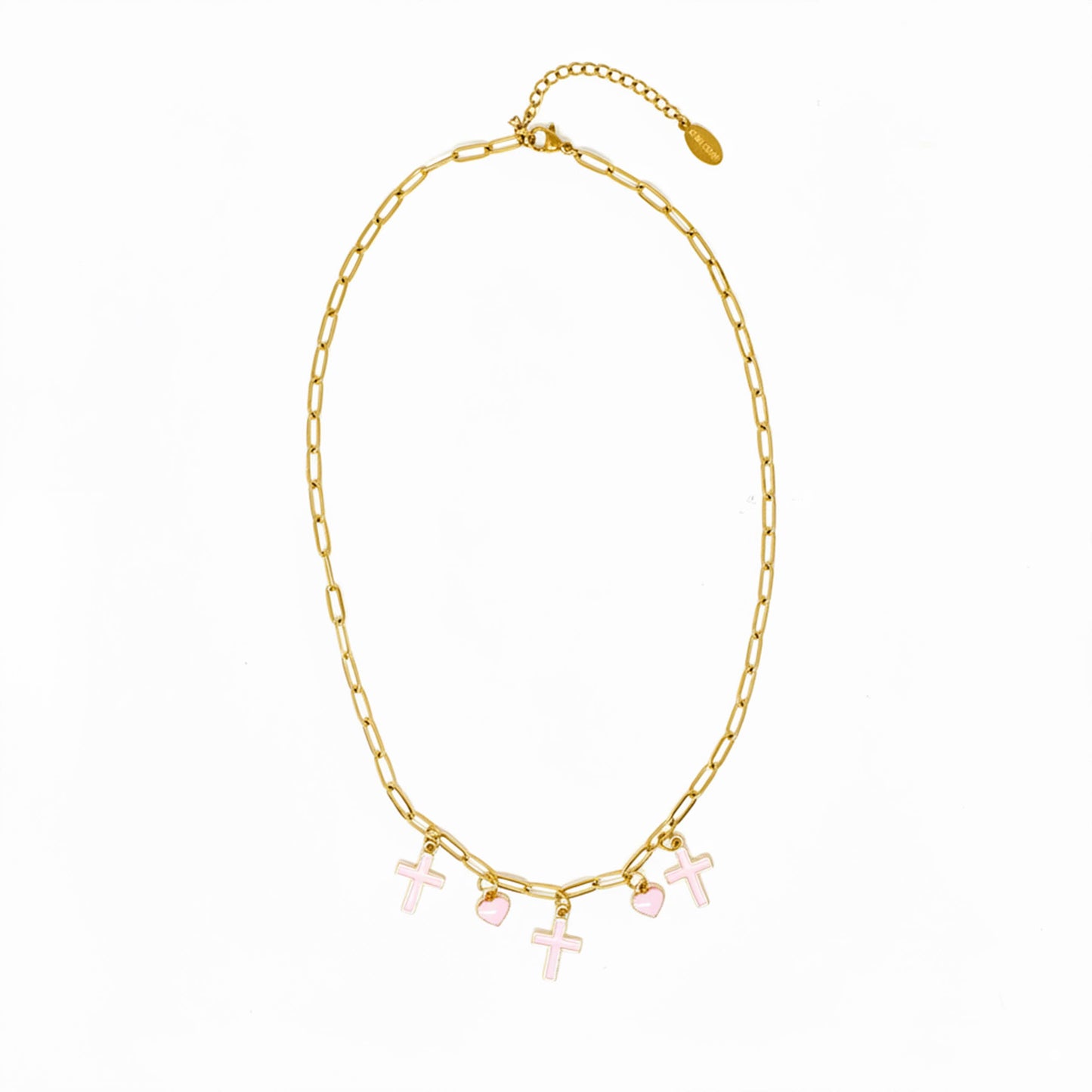 Cross & Heart Charm Necklace