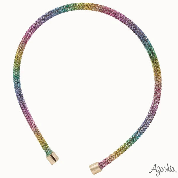 Thin Rhinestone Headband, Rainbow