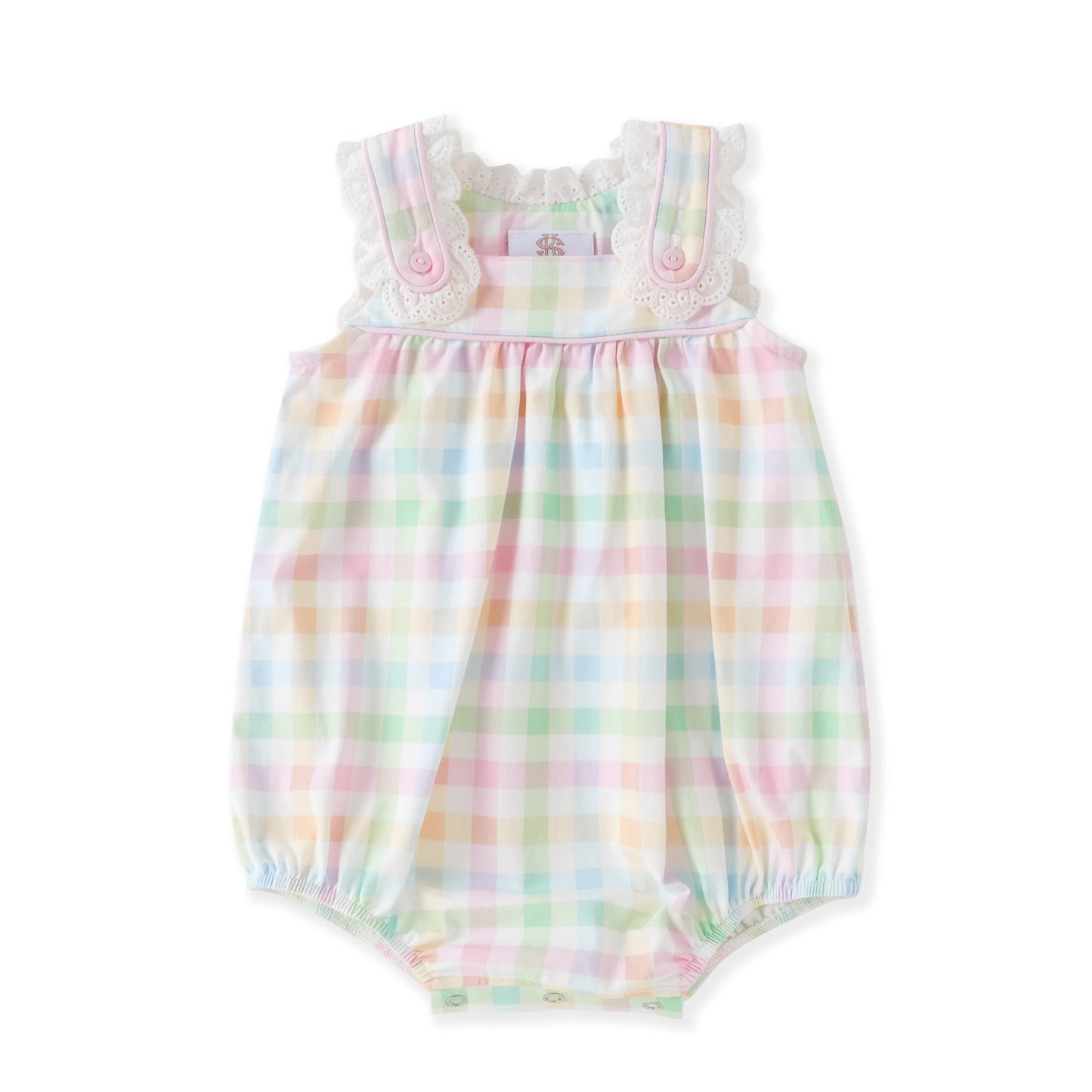 Pastel Plaid Eyelet Trim Bubble