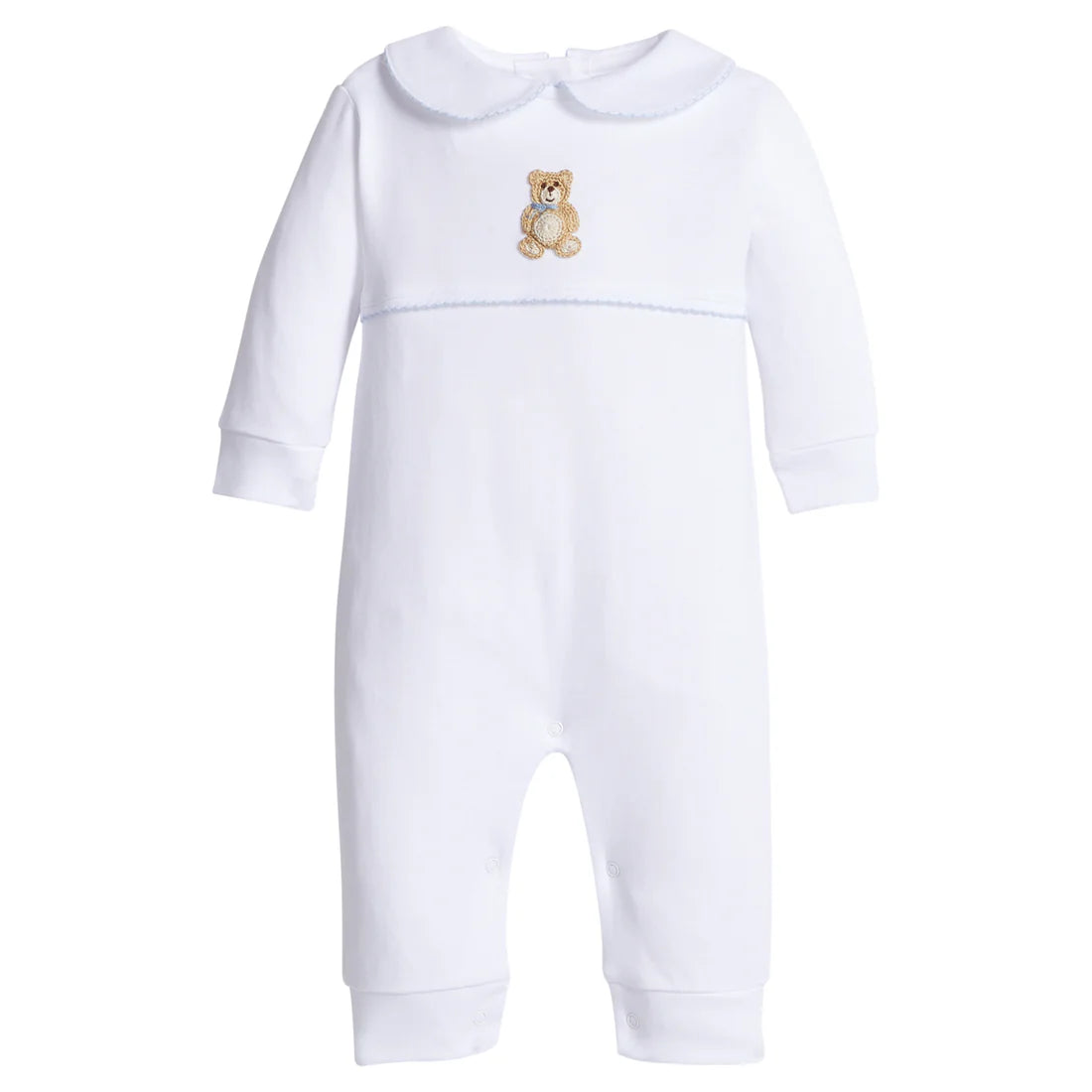 Blue Teddy Bear Crochet Playsuit