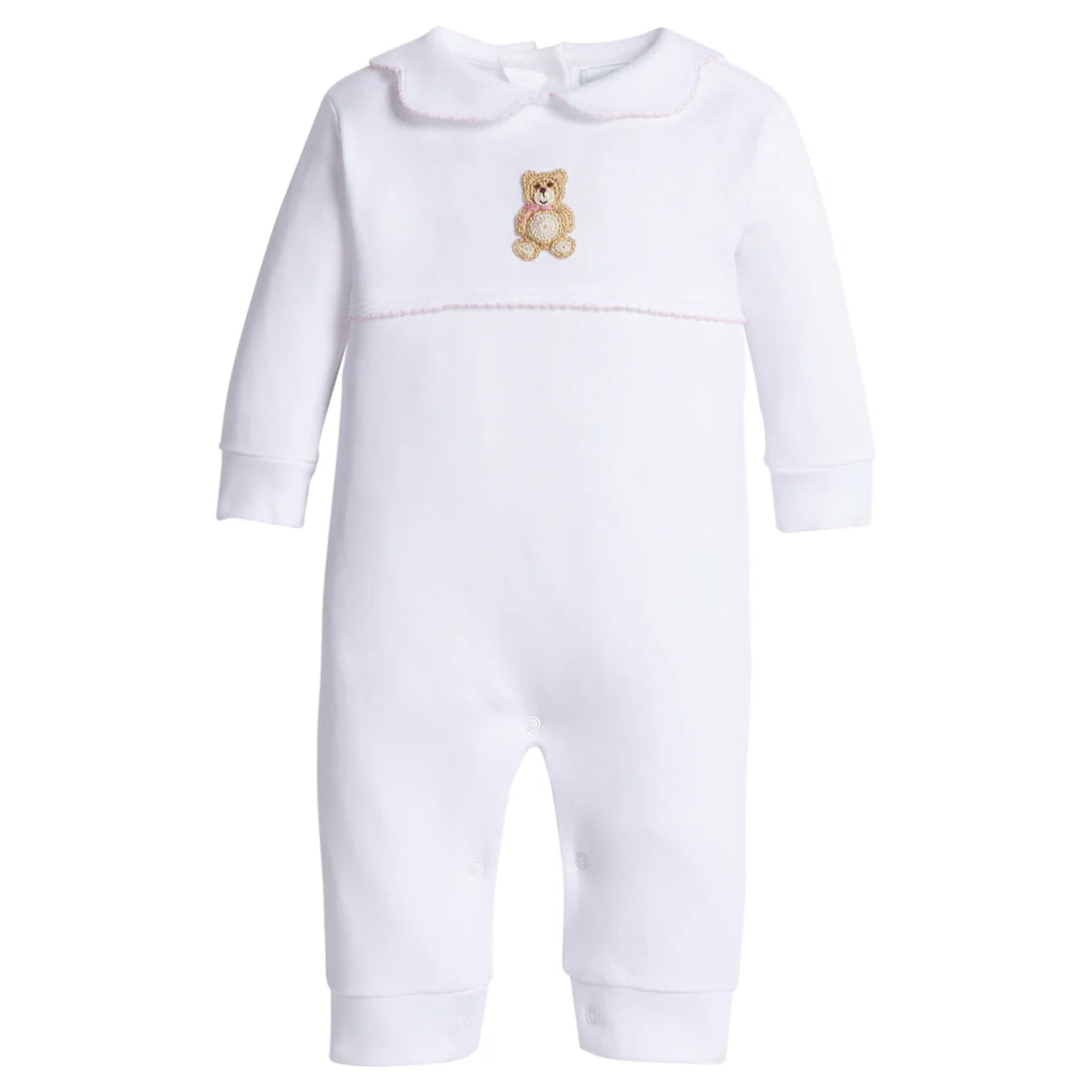 Pink Teddy Bear Crochet Playsuit