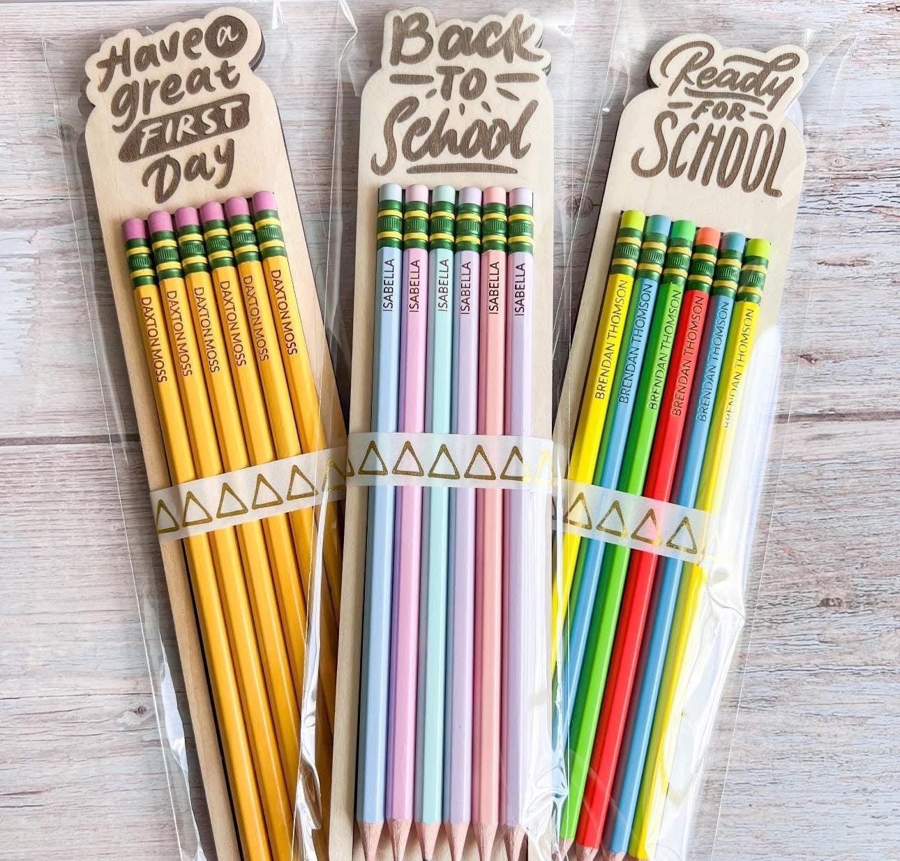 Set of 6 Personalized Pencils (color options)