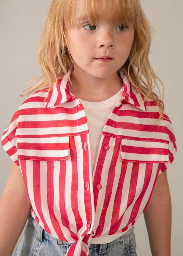 Girls Vacay Top/Tank Combo, Red/White