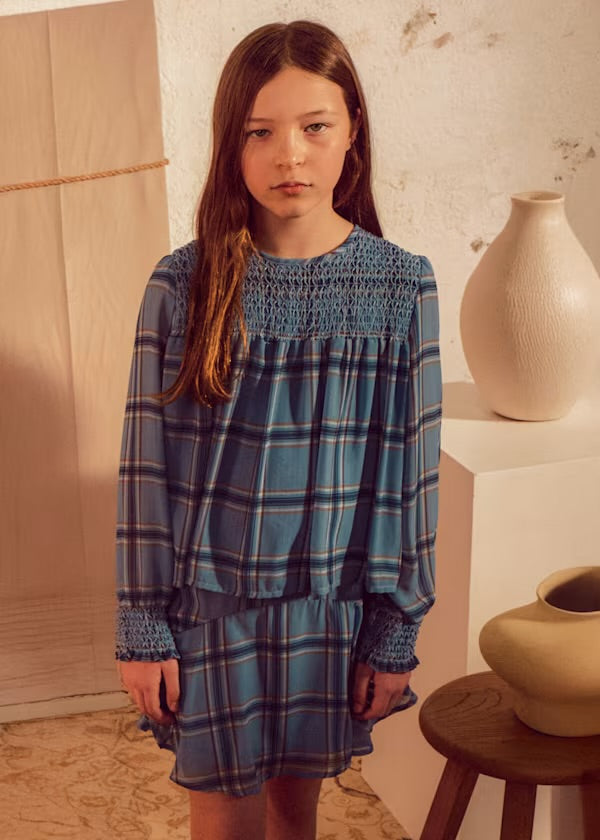Indigo Plaid Skirt