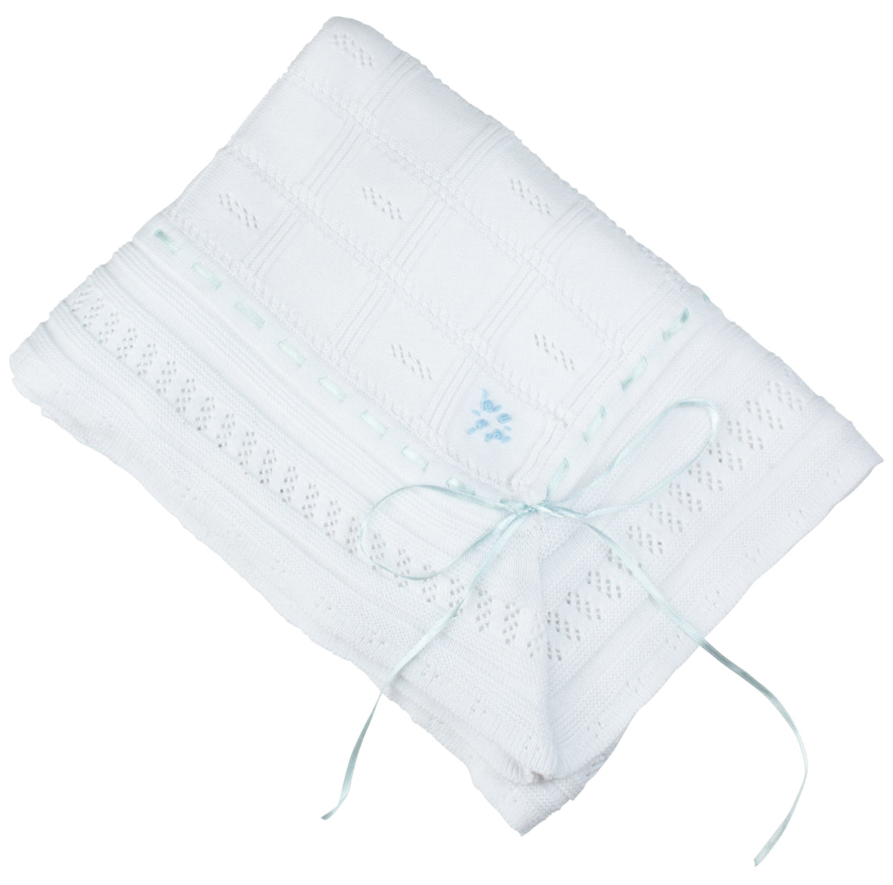Feltman Ribbon Pointelle Knit Blanket, (2 colors)