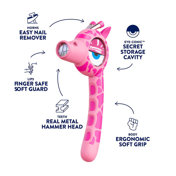 Wammy Giraffe Kids Hammer, Pink