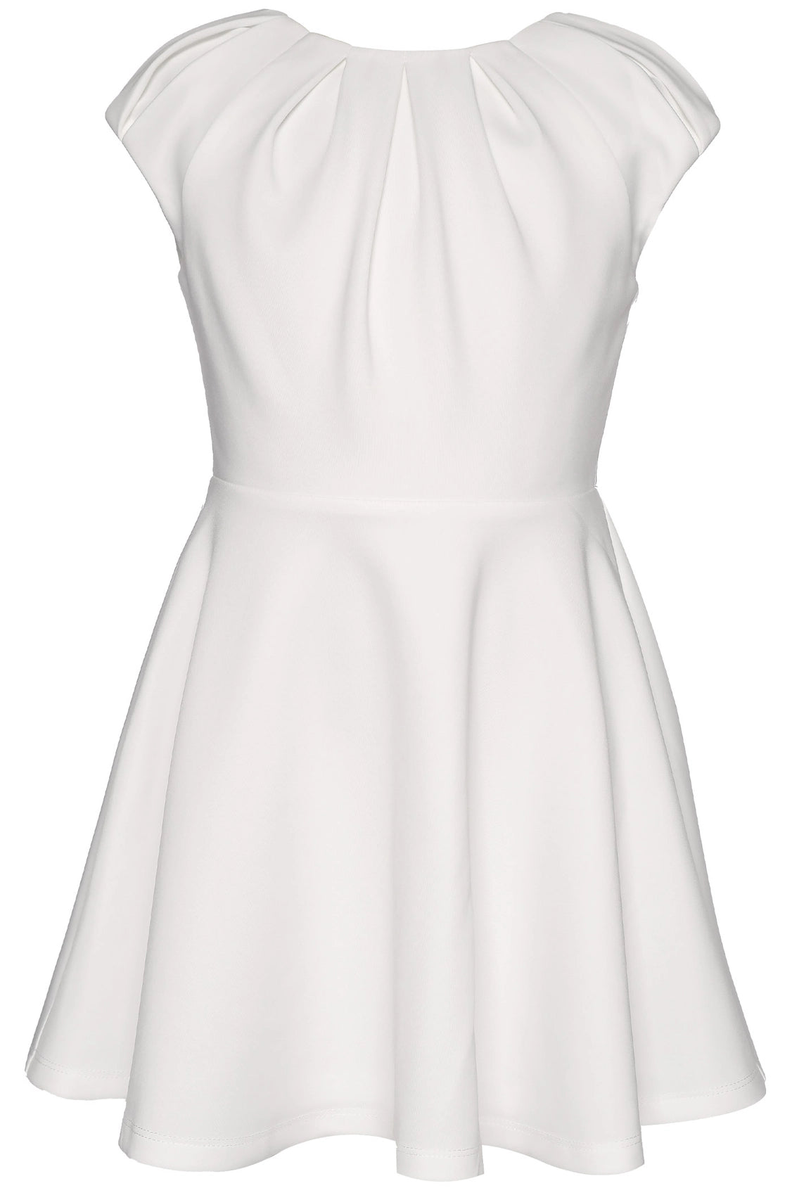 Fit & Flare White Scuba Dress