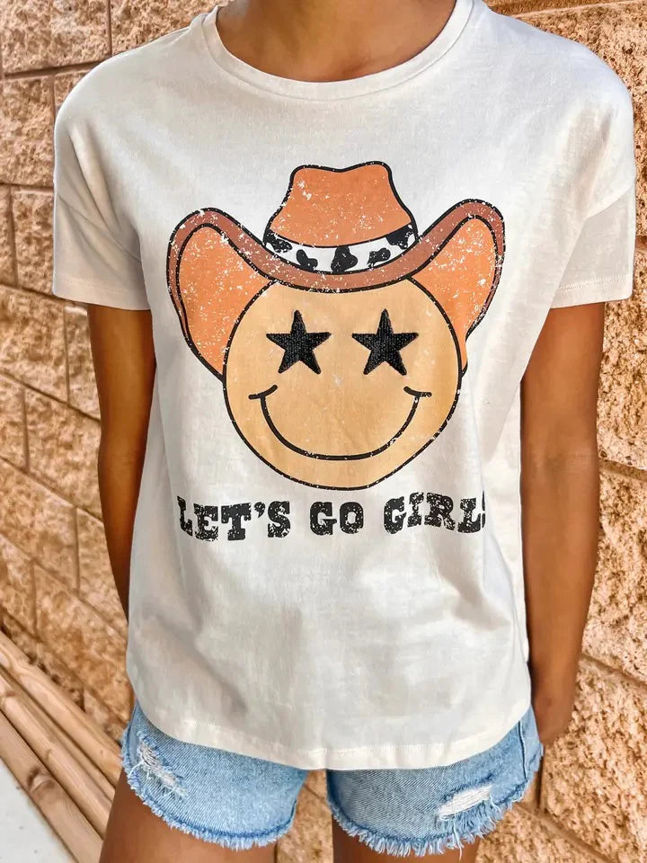 Let's Go Girls Smiley Graphic Tee