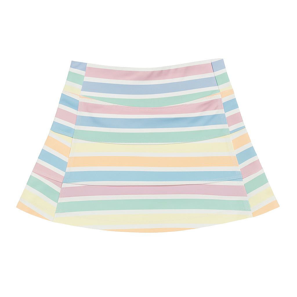 Athleisure Tennis Skort, Pastel Stripe