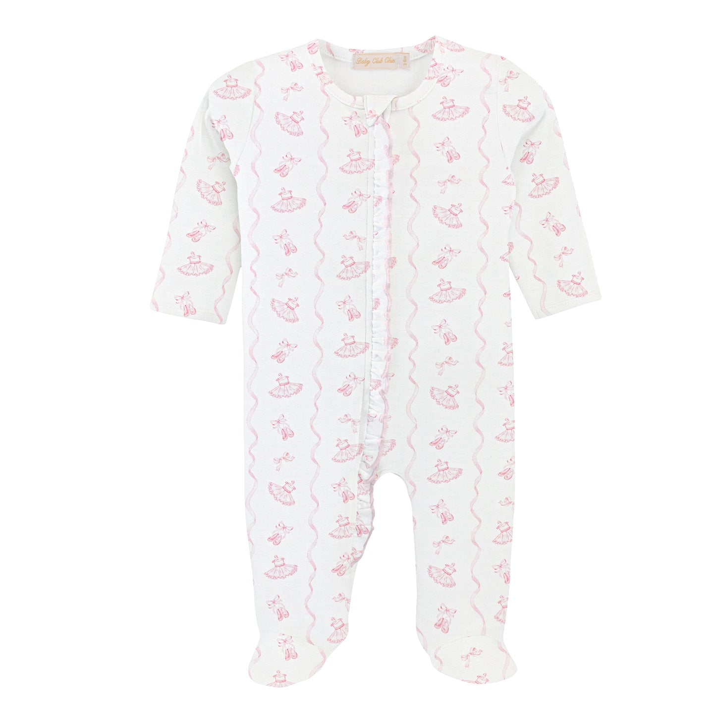 Sugarplum Steps Zipper Footie w/Ruffles