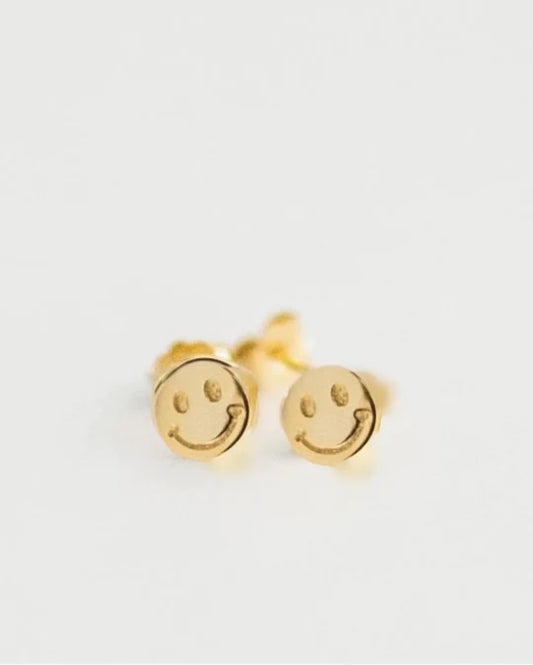 Gold Smiley Face Earrings