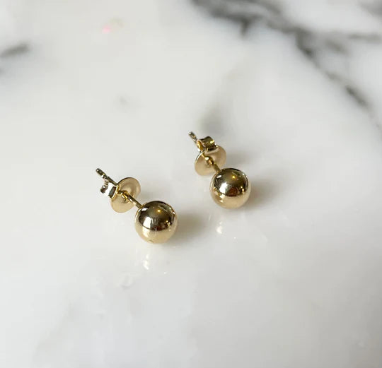 6mm Gold Ball Earrings