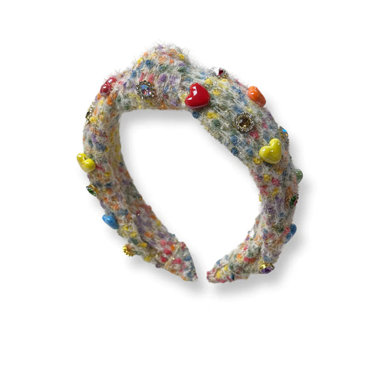 Tweed Heart/Jewel Knot Headband (Color Options)
