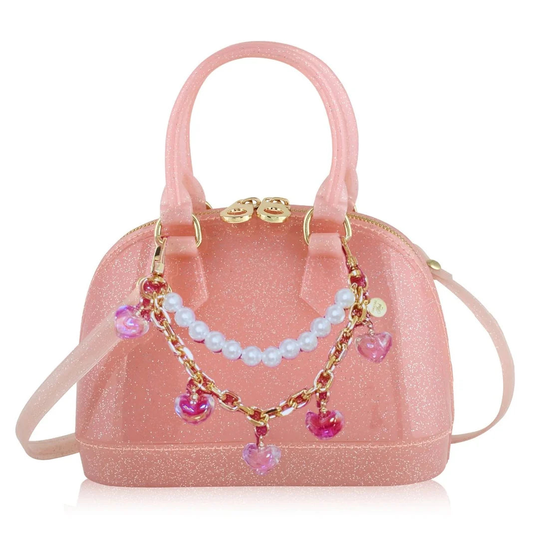 Cate: Light Pink Sparkle Jelly Bag,Tickled Pink