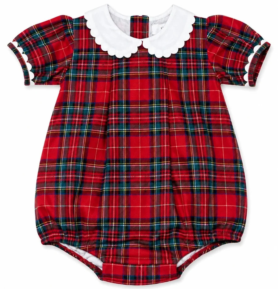 Mia Red Plaid Scalloped Peter Pan Collar Waist Bubble