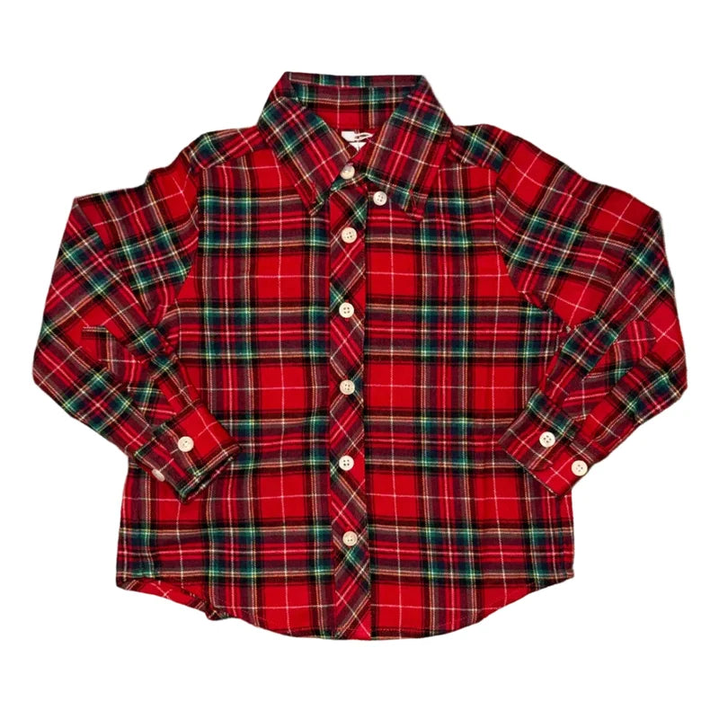 Michael Red Plaid LS Button Down Shirt