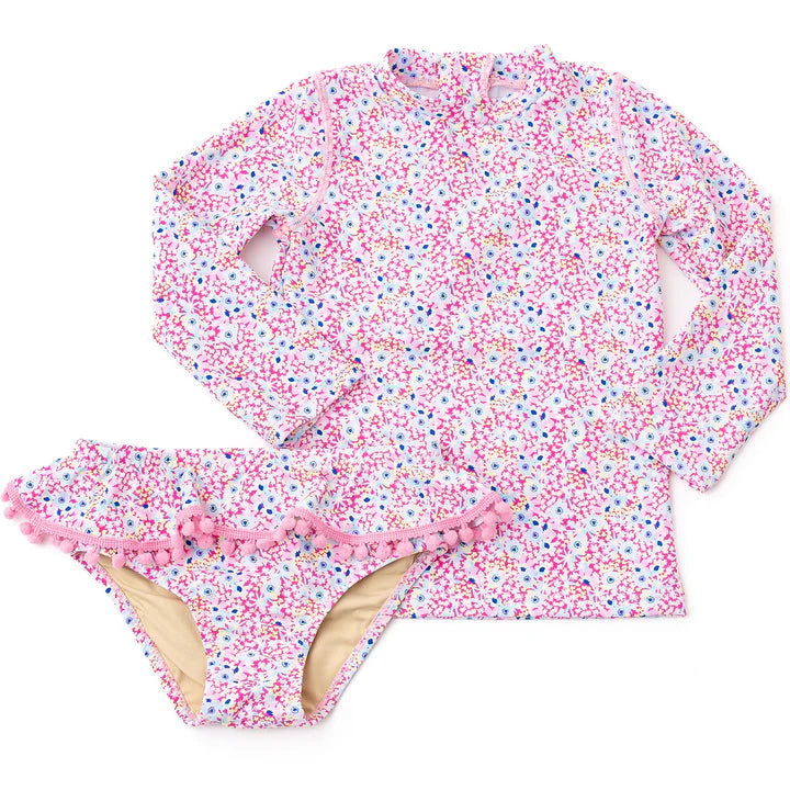 Electric Ditsy Rashguard Swim Set