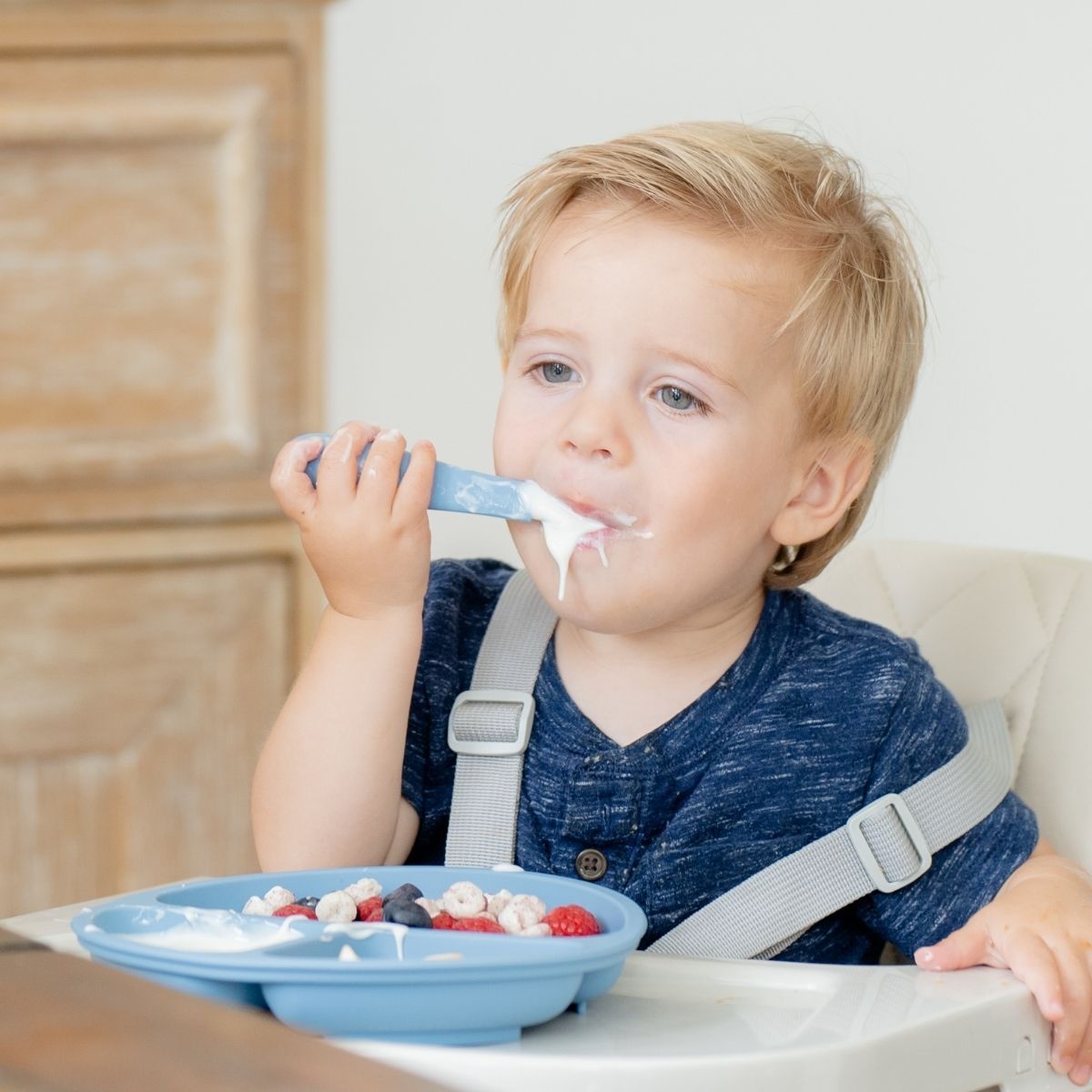 Stainless Steel Toddler Utensils, Blue