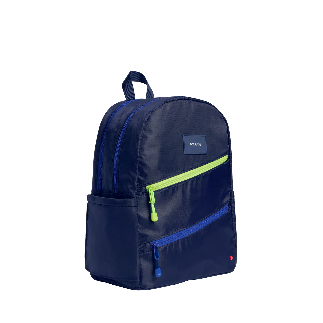Kane Double Pocket Backpack, Ripstop Navy Diagonal Zipper