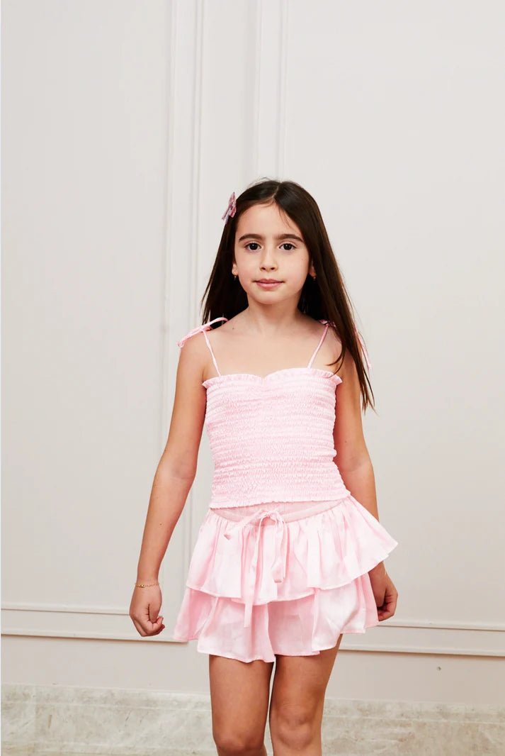 Willow Pastel Satin Skort, Pink