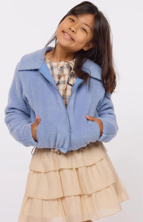 Girls Legendary Full Zip Jacket, Sky Blue