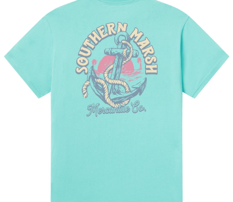 Youth Anchor Down SS Tee, Antigue Blue