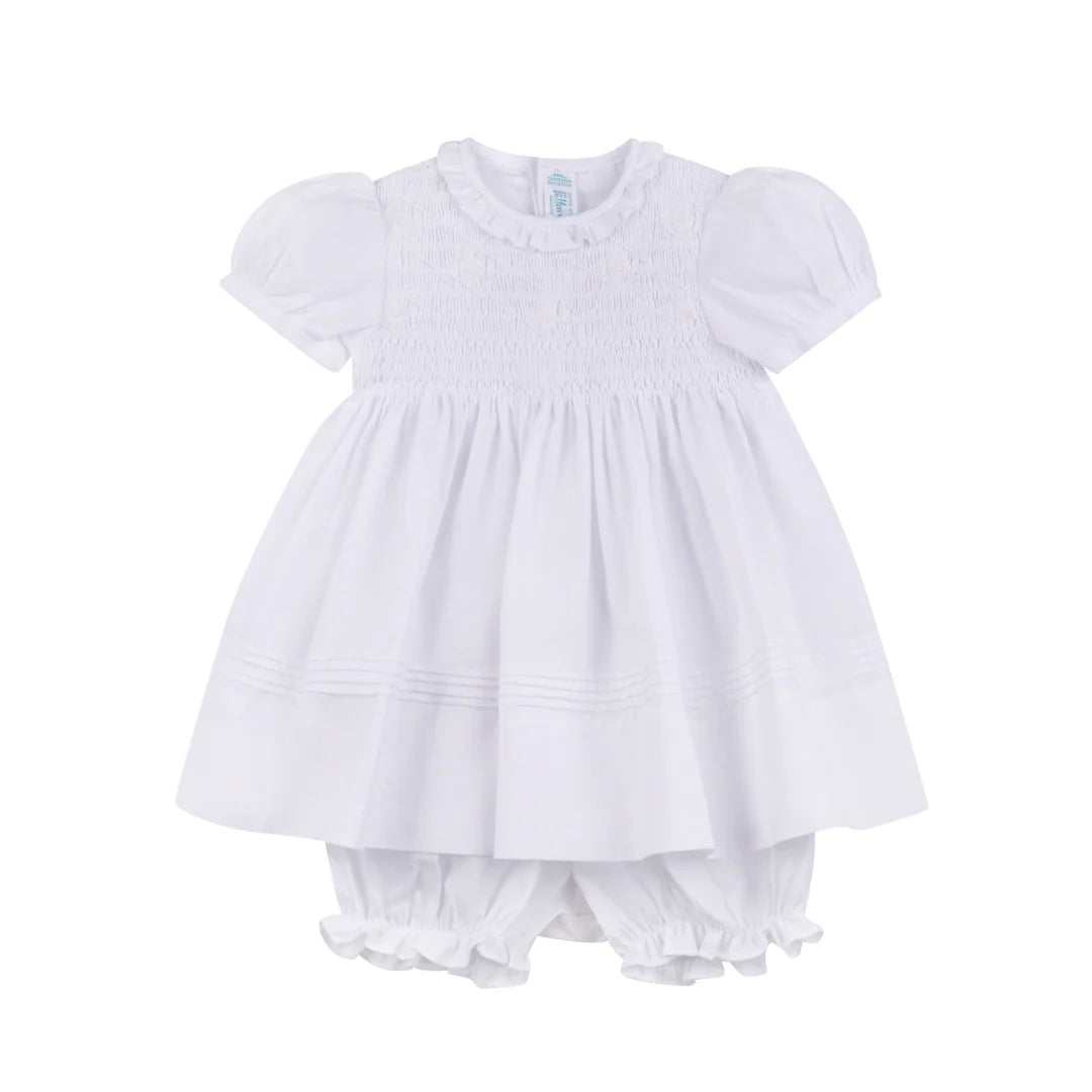 Feltman White Floral Smocked Dress