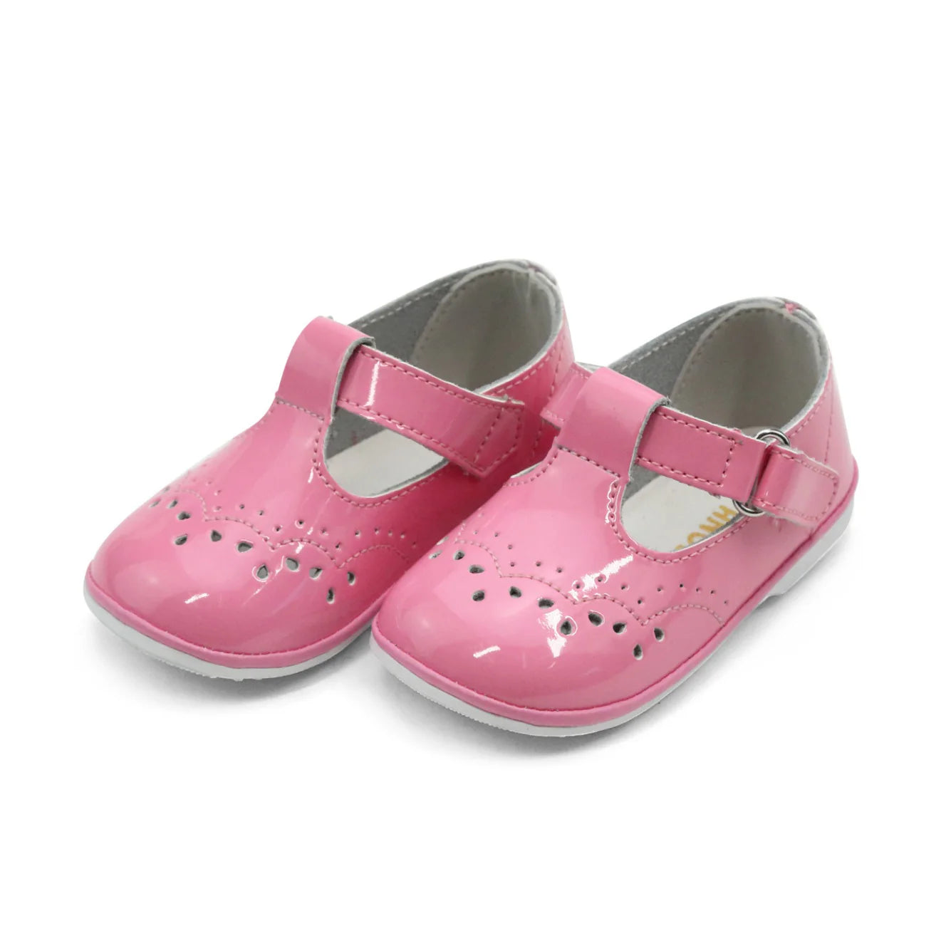 L'amour Birdie Leather T-Strap Mary Jane, Patent Malibu Pink
