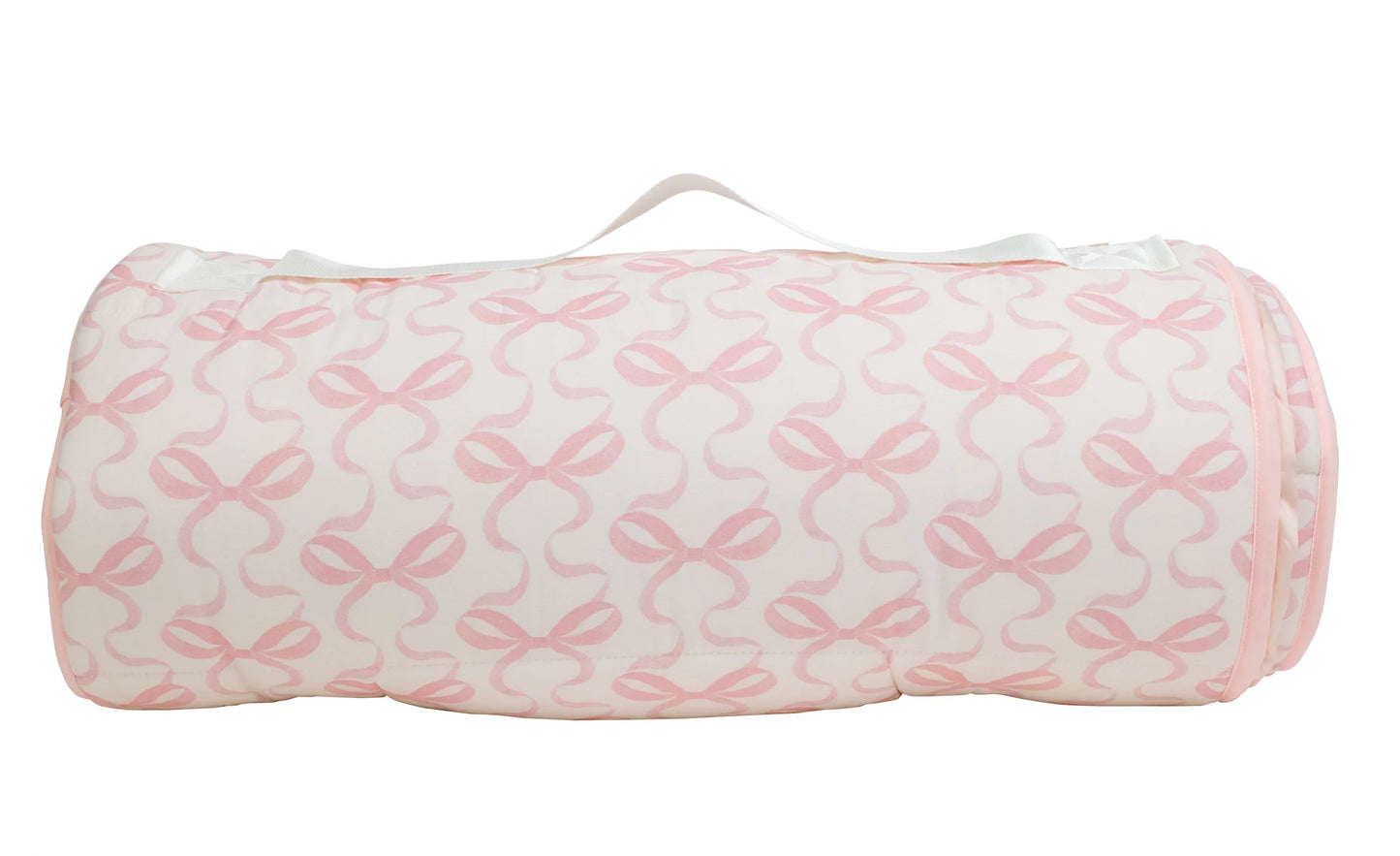 Apple of My Isla Nap Mat, Bows on Pink