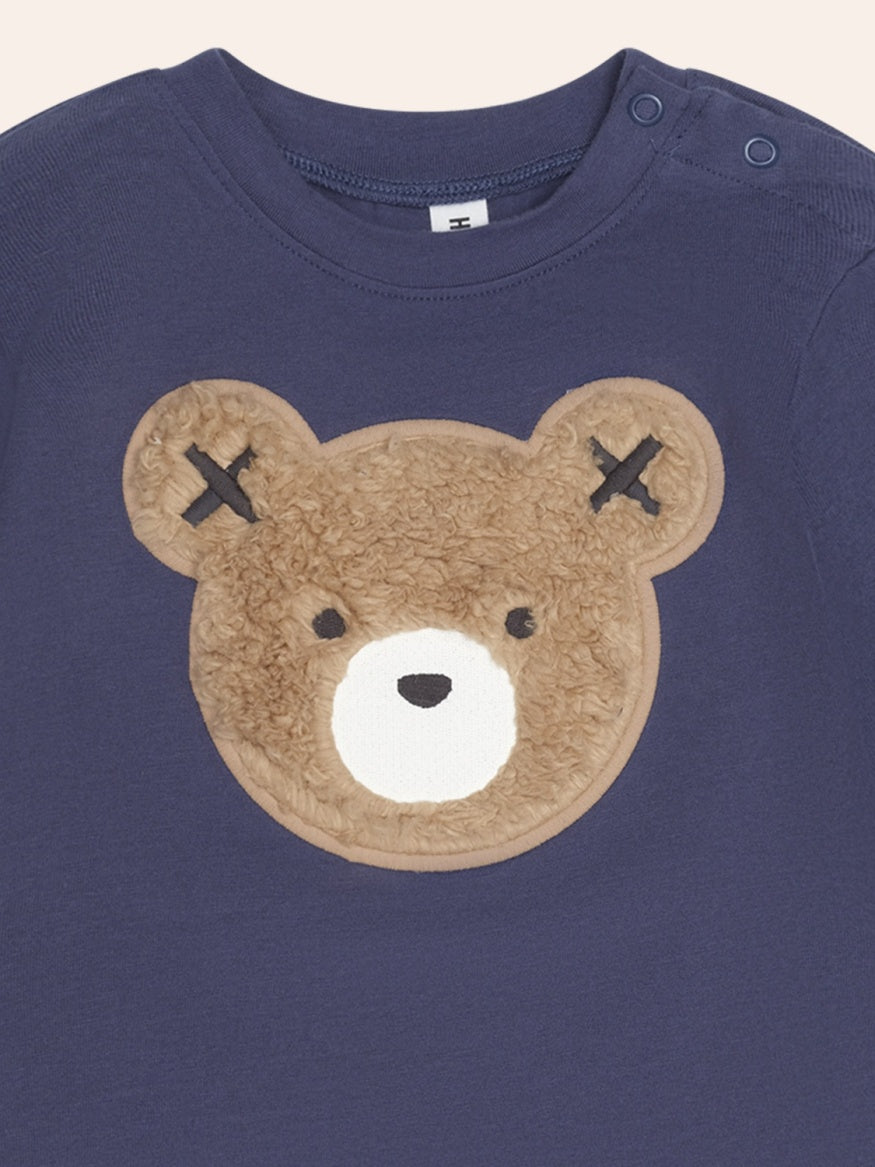 Furry Huxbear Top, Navy