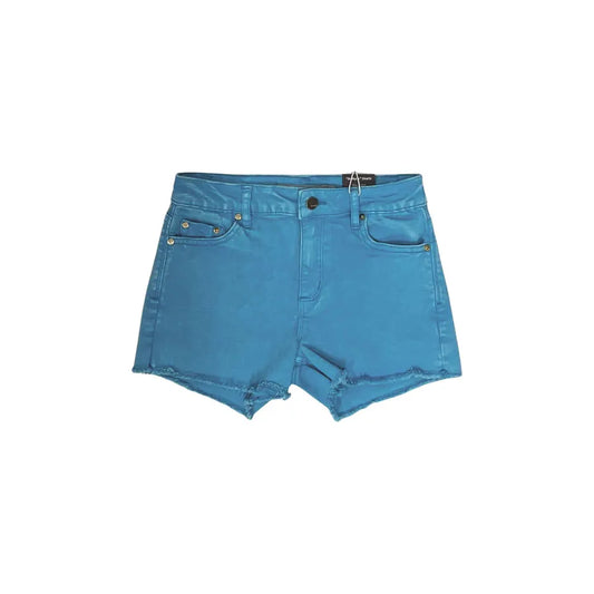 Brittany Neon Color Fray Hem Shorts, Blue