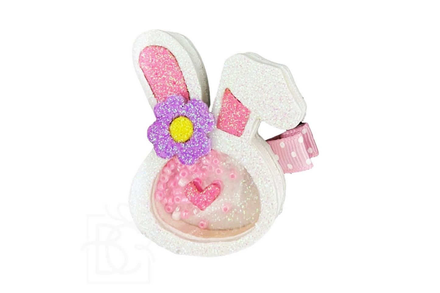 Glitter Shaker Bunny Face Hair Clip