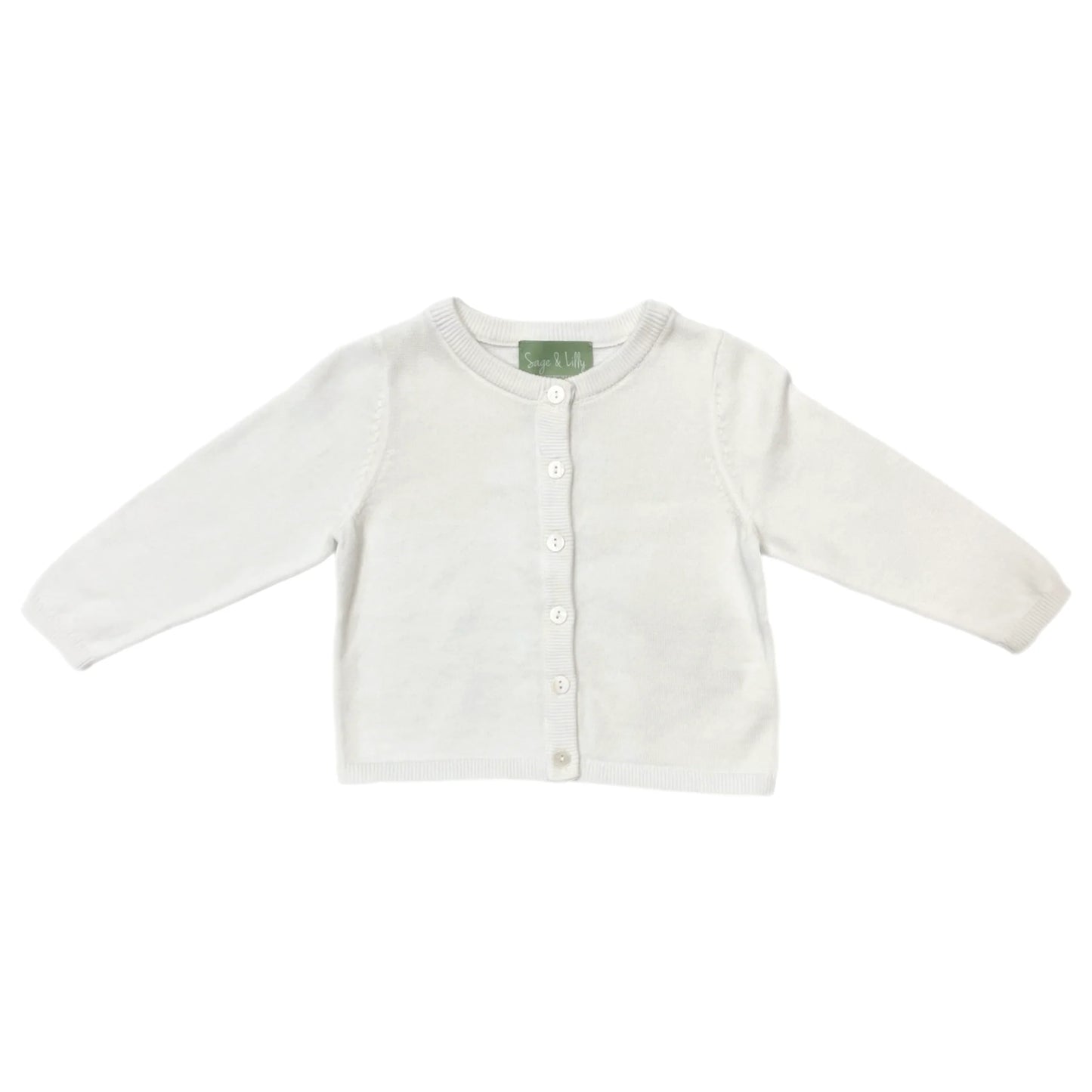 Basic Button Up Cardigan, White