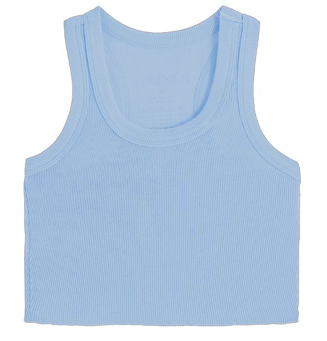 Ribbed Tank Top, Chambray Blue