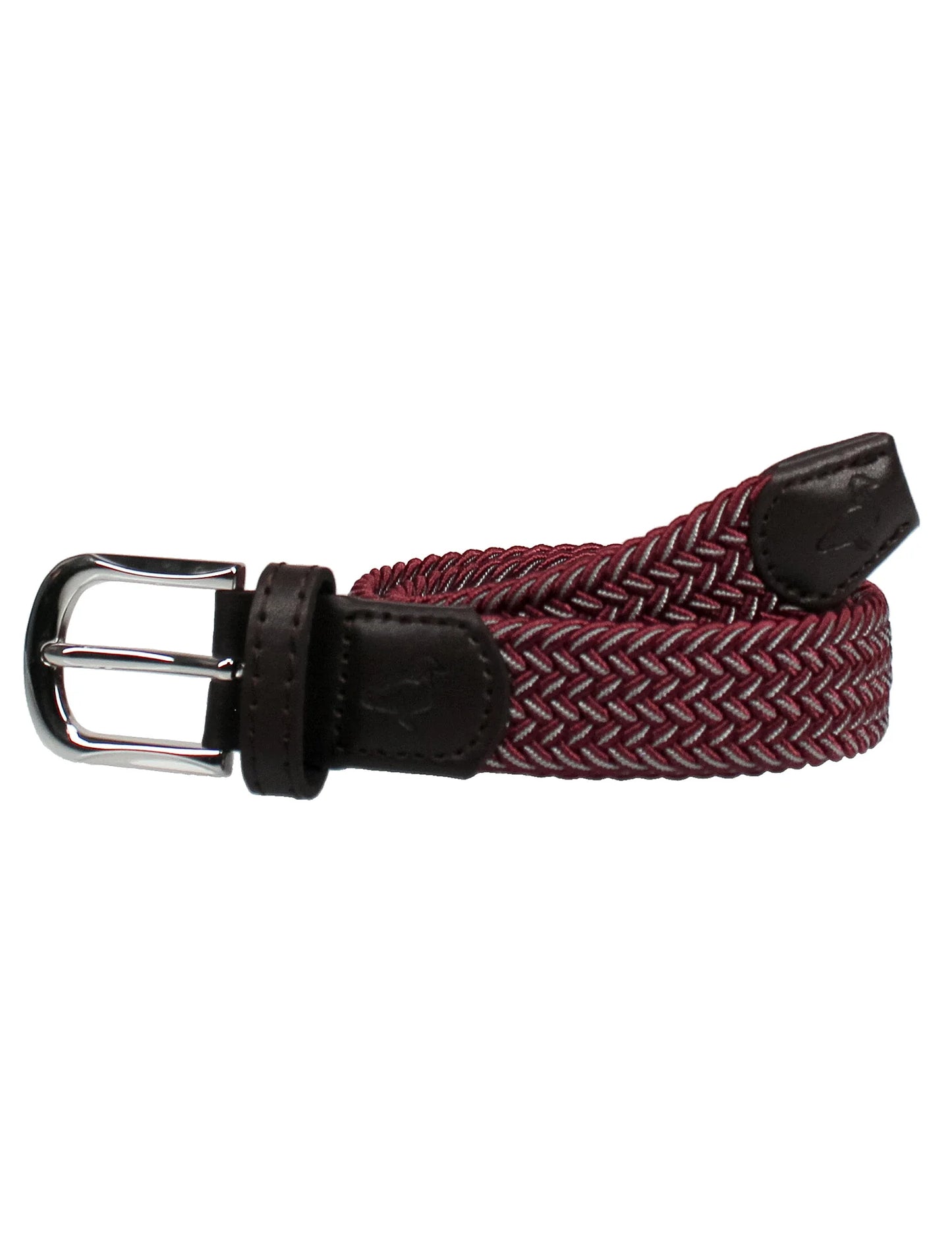 Boys Country Club Stretch Belt, Maroon/Grey