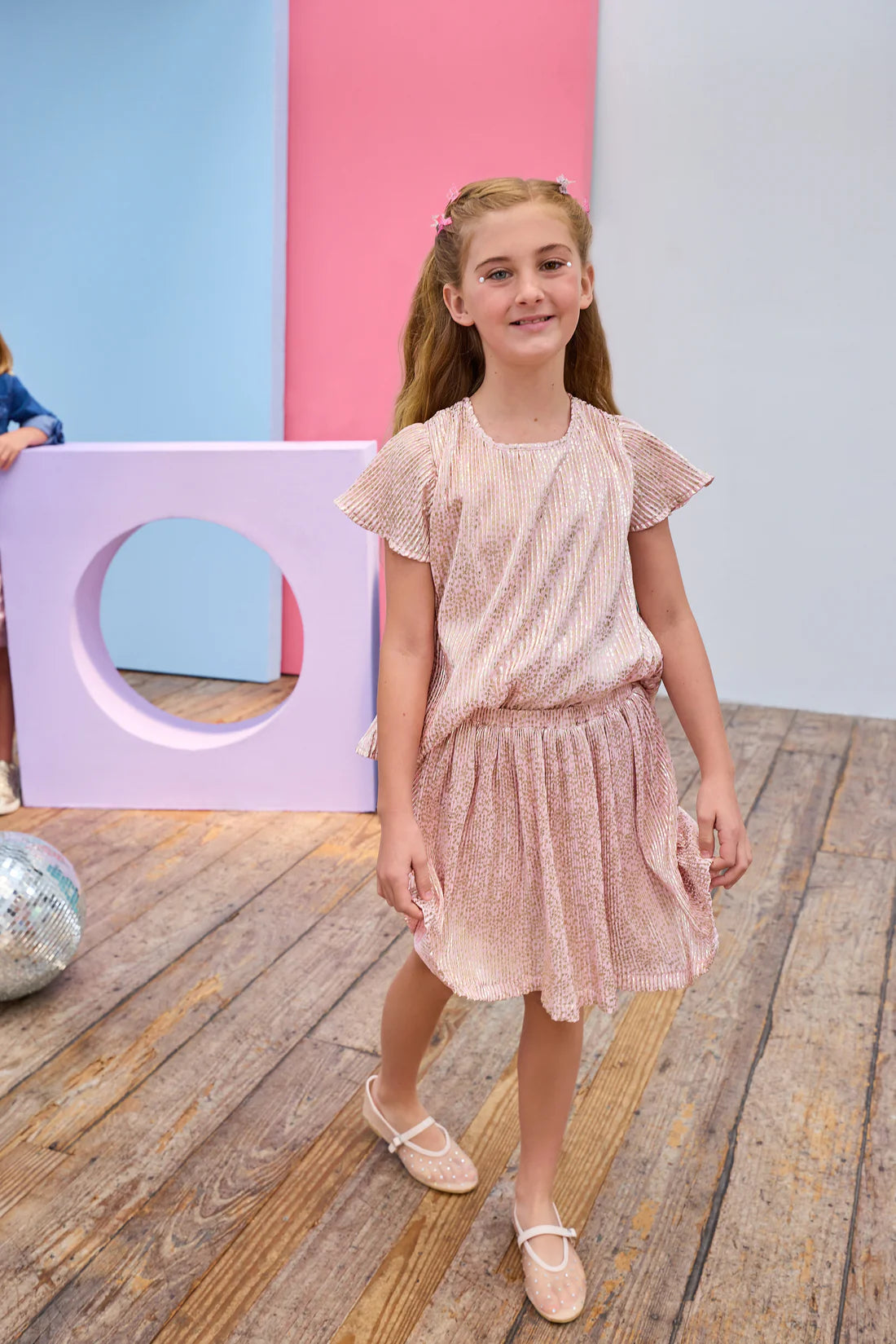 Crinkle Top, Pink Stars