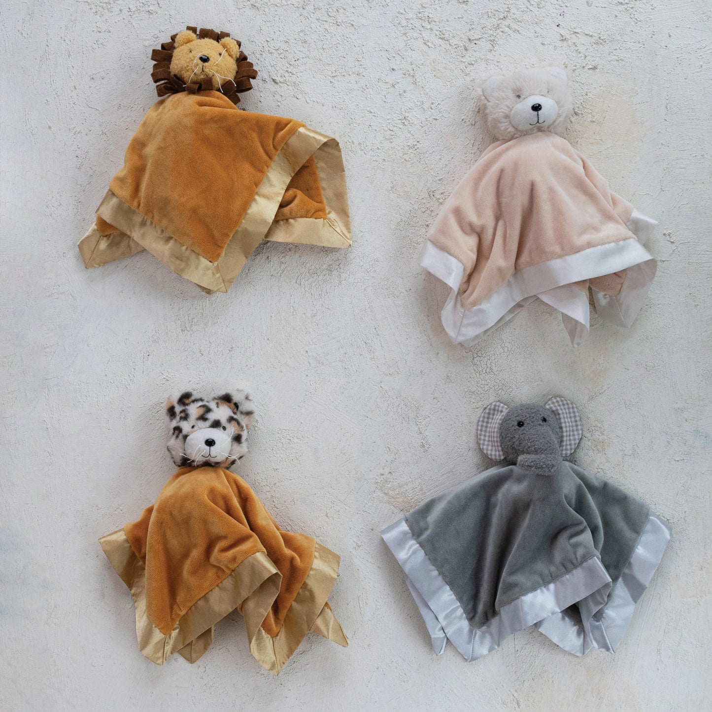 Plush 2-in-1 Peek-A-Boo Snuggle Toy w/Satin Trim (3 styles)