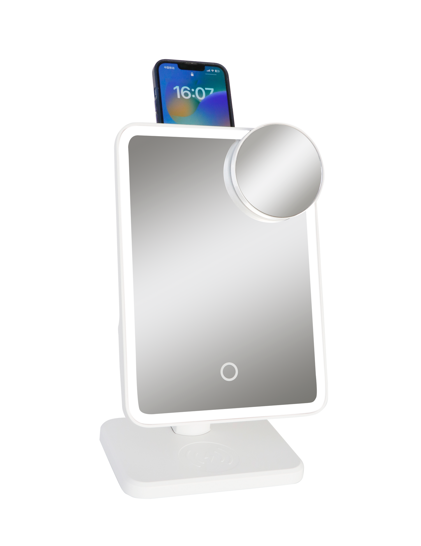 Glam Studio Vanity Mirror and Bluetooth Speaker-White