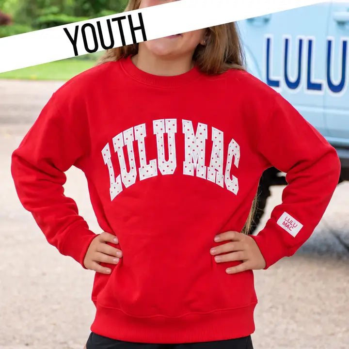 Kids LULU MAC Sweatshirt, Red/White