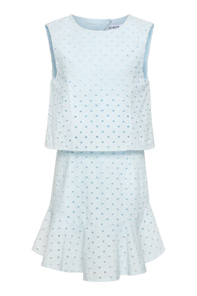 Cleo Eyelet Dress, Aqua