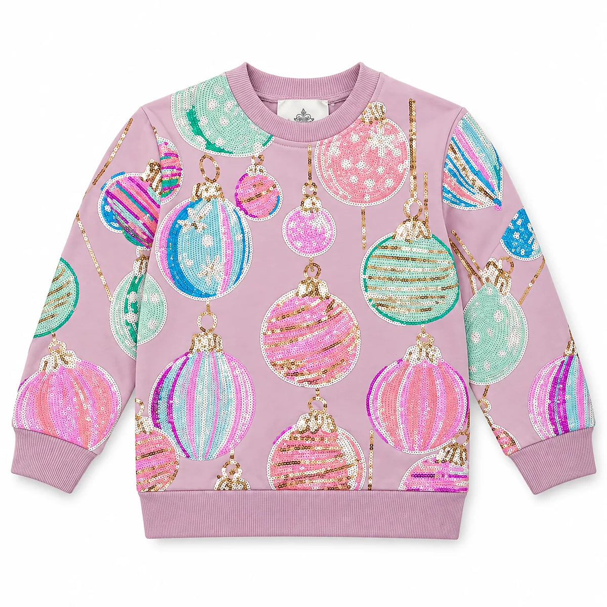 Girls Christmas Ornaments Sequin Sweatshirt