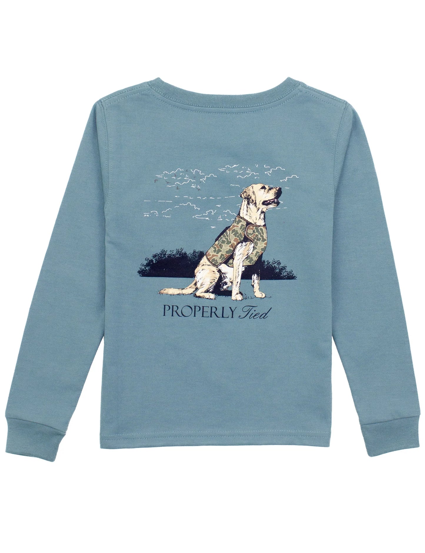 Boys Good Boy LS Tee, Steel Blue