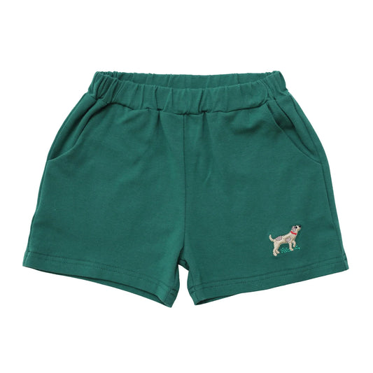 Knit Embroidered Shorts, Hunting Dog