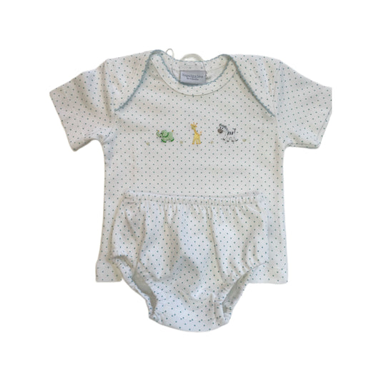 Embroidered Mini Baby Safari Diaper Set, BlueDot